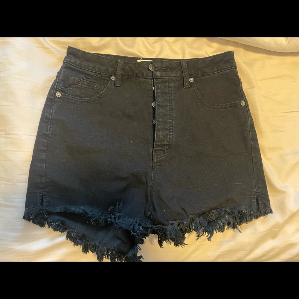 Black free people high waisted shorts